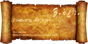 Zombory Áron névjegykártya