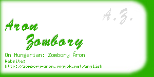 aron zombory business card