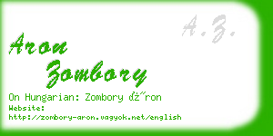 aron zombory business card